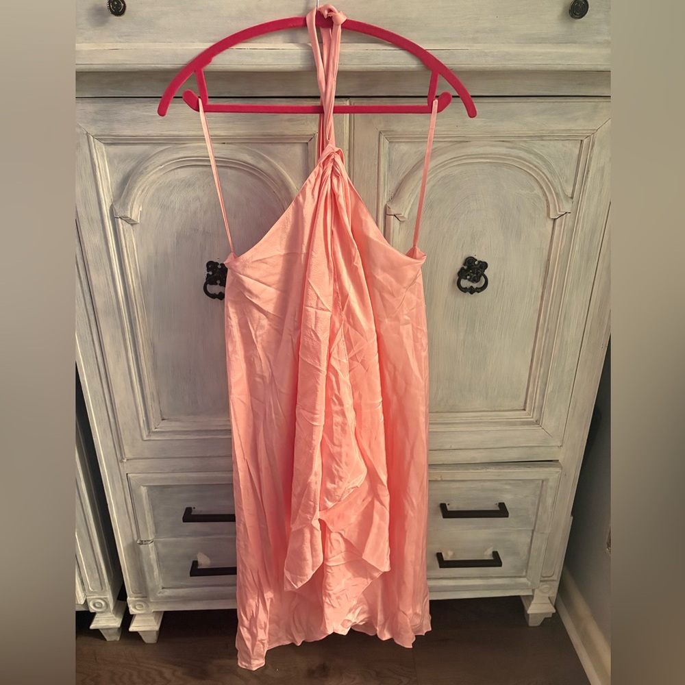 Vintage Lauren Ralph Lauren Pale Pink Silk Acapulco Flowy Dress Resort Ethereal